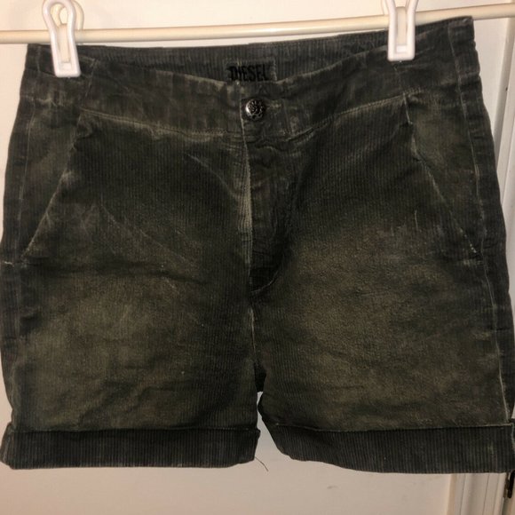 $175 DIESEL Jeans Green Safari Shorts Camo Industrial Jungle Army Olive XXS 24